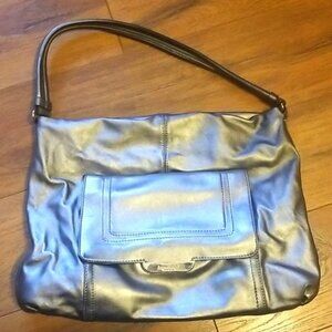 Kate Spade Metallic Silver Leather Bag